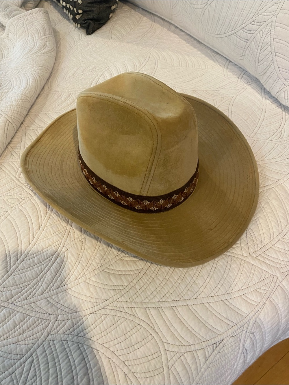 Men's Tan Western Felt Ranch Hat with Decorative Band “The Duke Collection”